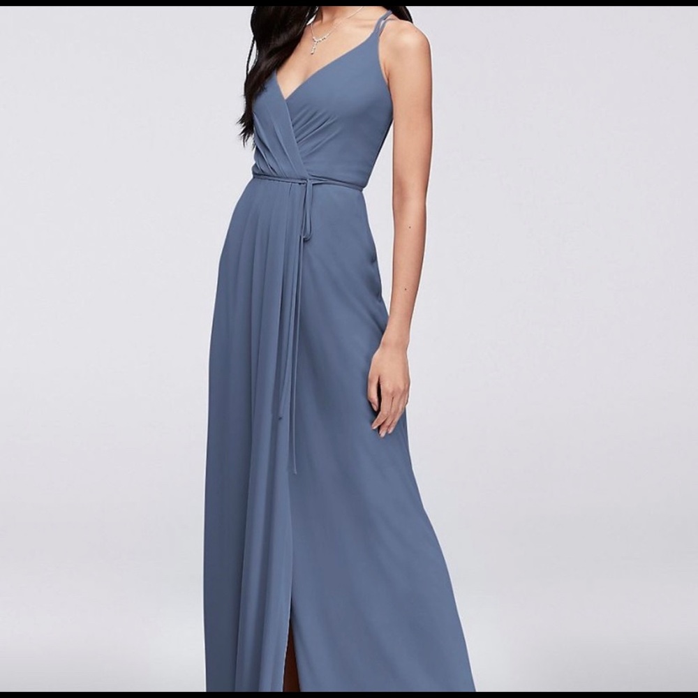 Blue wrap dress